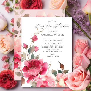 Invitation Douche de lingerie nuptiale en fleurs bleues