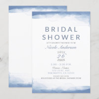 Douche de Mariage à l'Aquarelle Bleu Bleuet Poussi
