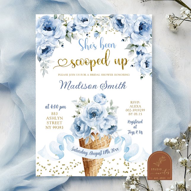 Invitation Douche de mariage au thème de glace à la crème flo (Créateur téléchargé)