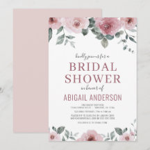 Douche de Mariage Florale Aquarelle Rose Poussiére