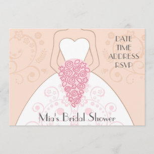Invitation Douche de mariée classique rose vif