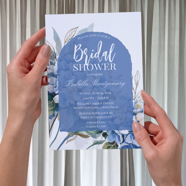 Invitation Douche de Mariée Fleurie Bleue Luxe Douce (Soft Luxury Blue Floral Bridal Shower Invitations
)