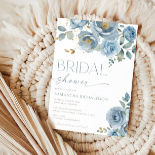 Invitation Douche de mariée rose bleu outremer