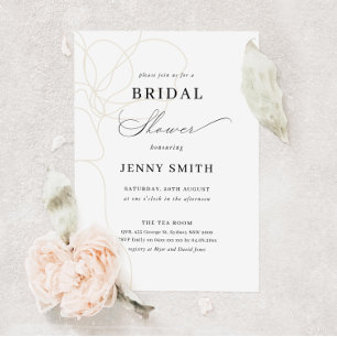 Invitation Douche de nage à fleurs dessinée à la main