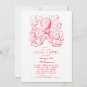 Invitation douche de nage rose octopus