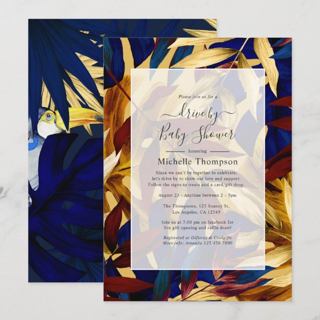 Invitation Douche de passage dans une forêt exotique (Devant / Derrière)