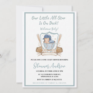 Invitation Douche de sport Little All Star de baseball