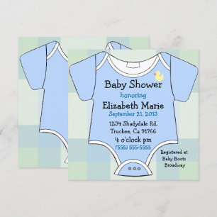 Invitation Douche d'équipement de bébé bleu