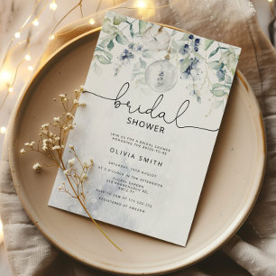 Invitation Douche d'hiver pour mariée eucalyptus