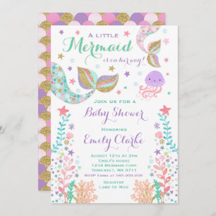 Invitation Douche d'or de rose d'invitation de baby shower de