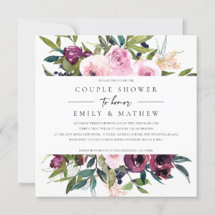 INVITATION DOUCHE EN COUPLE BUNCH BUNCH BURGUNDY BRILLANT