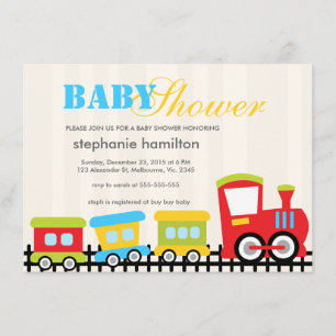 Invitation Douche faite sur commande de bébé de train de