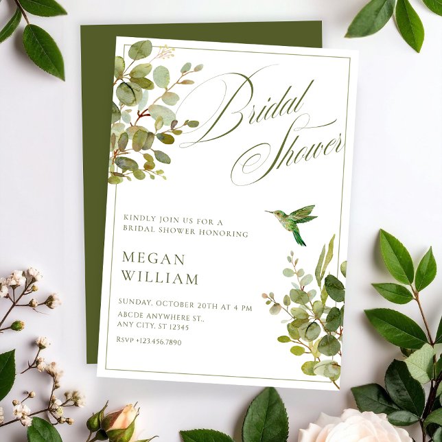 Invitation Douche feuille verte (Créateur téléchargé)