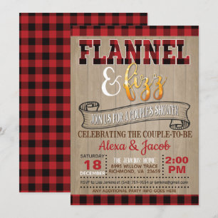 Invitation Douche Flannel et Fizz Couples