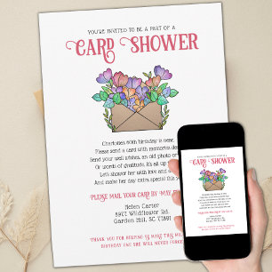 Invitation Douche Floral Card par la poste Anniversaire