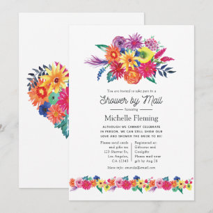 Invitation Douche Floral Fiesta par courrier