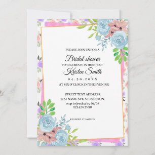 Invitation Douche florale Blush Pink Blud