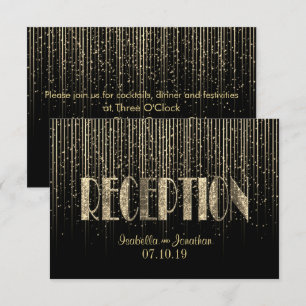 Invitation Douche Gold Star et noir - Réception