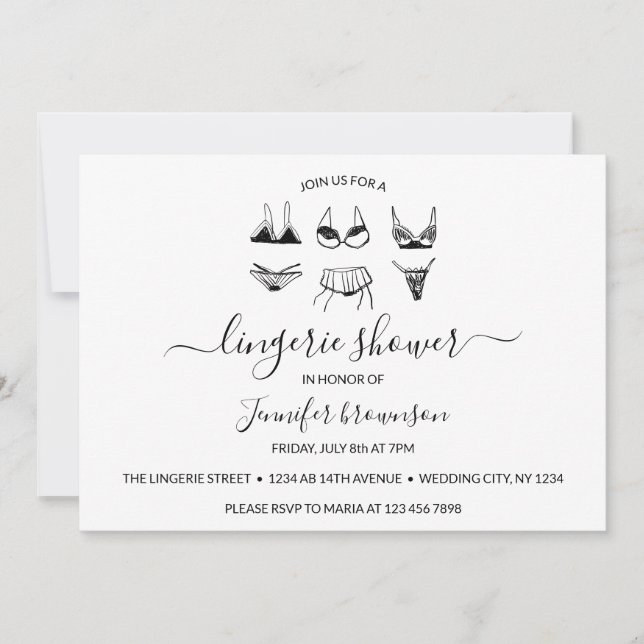 Invitation Douche lingerie (Devant)