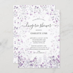 Invitation Douche Lingerie-Aquarelle mauve