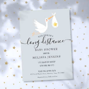 Invitation Douche Longue Distance Sprinkée Par Courrier
