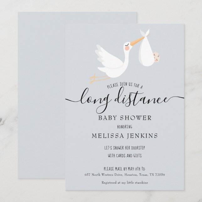 Invitation Douche Longue Distance / Sprinkings By Mail (Devant / Derrière)