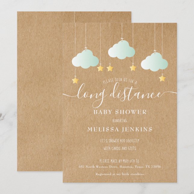 Invitation Douche Longue Distance / Sprinkings By Mail (Devant / Derrière)