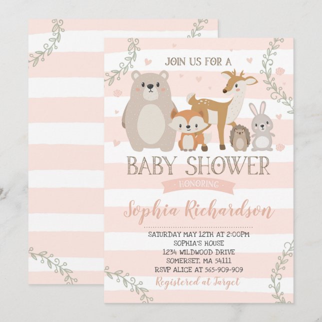 Invitation Douche lunatique d'invitation de baby shower de (Devant / Derrière)