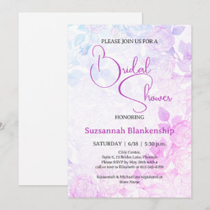 Invitation Douche Mariage Fleurie Pastel Subtile