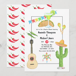 Invitation Douche mexicaine Fiesta Taco et Tequila Couples