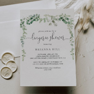 Invitation Douche minimaliste Eucalyptus nuptiale Lingerie