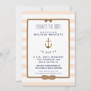 Invitation Douche nautique la mariée Infinity Knot Soft Peach