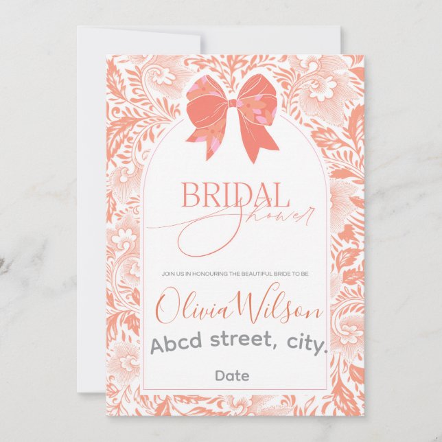Invitation Douche nuptiale (Devant)