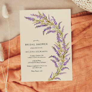Invitation Douche nuptiale à aquarelle fleurie Lavender Fall