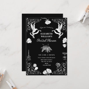 Invitation Douche nuptiale à motifs floraux
