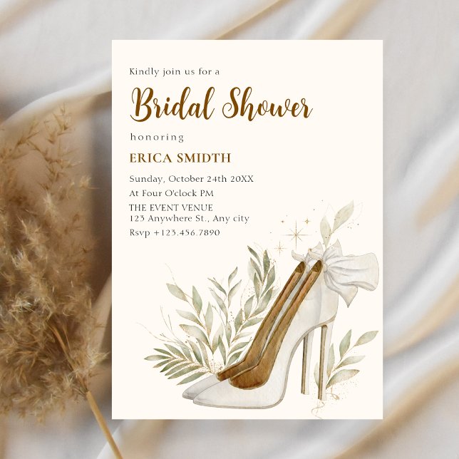 Invitation Douche nuptiale à talons hauts floraux (Créateur téléchargé)