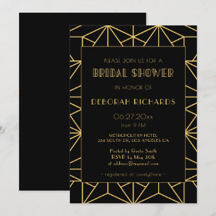 Invitation Douche nuptiale art déco des années 1920 vintage