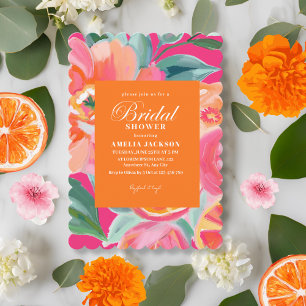 Invitation Douche nuptiale aux agrumes d'été et aux fleurs d'