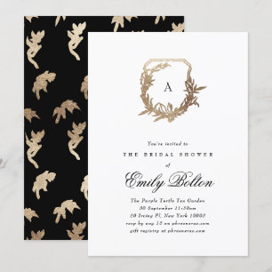 Invitation douche nuptiale blanche noire