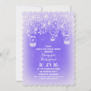 Invitation douche-nuptiale bleue de cornflower de mason rusti