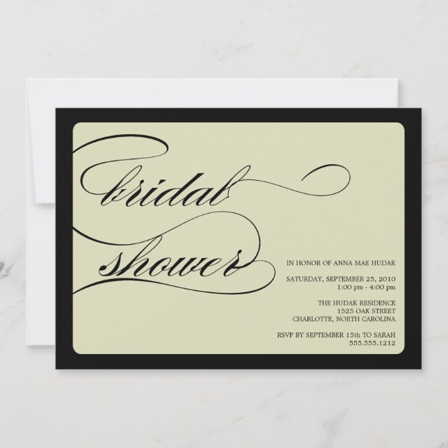 Invitation Douche nuptiale {calligraphie} (Devant)