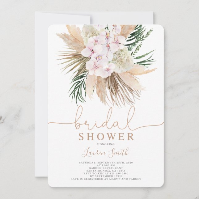 Invitation Douche nuptiale chic Boho (Devant)