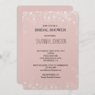 Invitation Douche nuptiale Confetti Bokeh rose vif