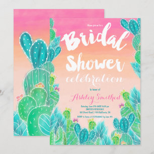 Invitation Douche nuptiale de cactus tropicaux