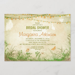 Invitation douche nuptiale de fleurs sauvages et de lumières