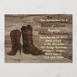 Invitation douche nuptiale de grange de cowboy rustique de