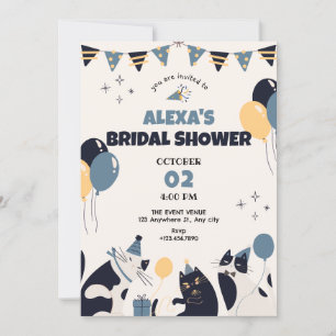 Invitation Douche nuptiale de la fête du chat