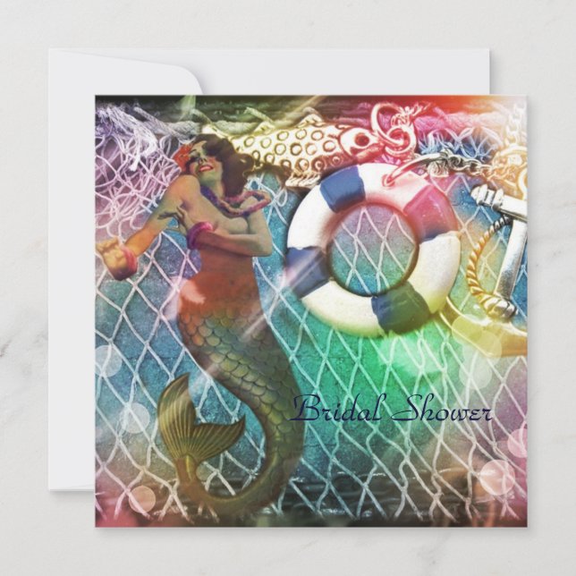 Invitation Douche nuptiale de la plage de sirènes d'ancrage v (Devant)