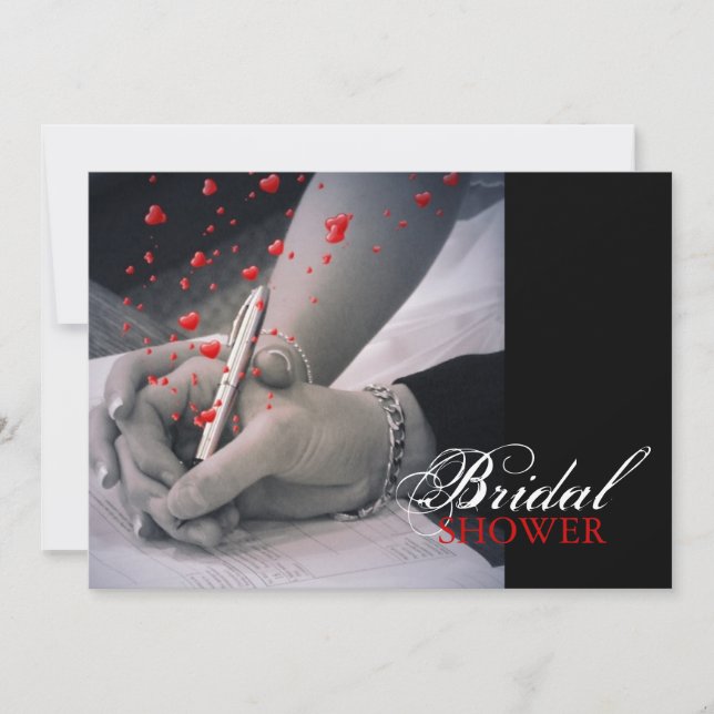 Invitation douche nuptiale de Las Vegas d'amants de coeurs (Devant)