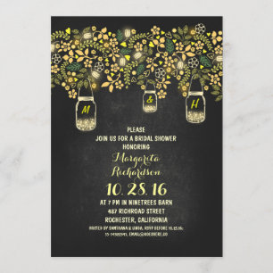 Invitation douche nuptiale de maçon de tableau rustique de